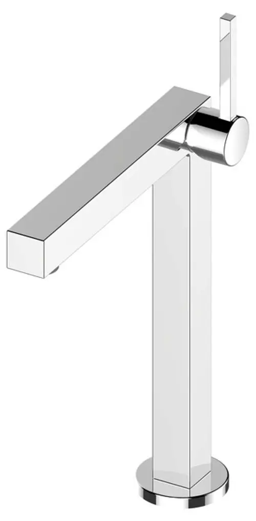 Moderne, glänzende Küchenarmatur mit rechteckigem Auslauf und seitlichem Hebel, ideal für zeitgemäße Küchen.